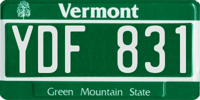 VT license plate YDF831