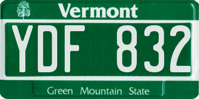VT license plate YDF832