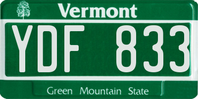 VT license plate YDF833