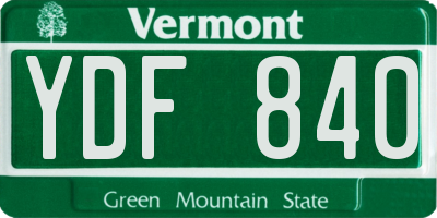 VT license plate YDF840