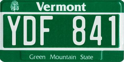 VT license plate YDF841