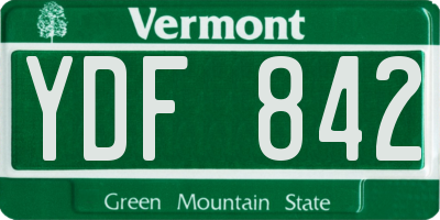 VT license plate YDF842