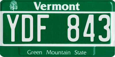 VT license plate YDF843