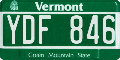 VT license plate YDF846