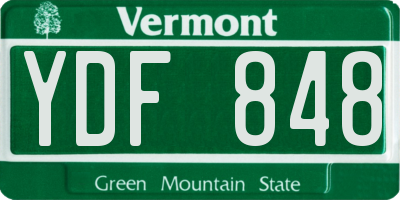 VT license plate YDF848