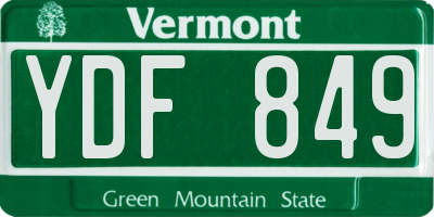 VT license plate YDF849