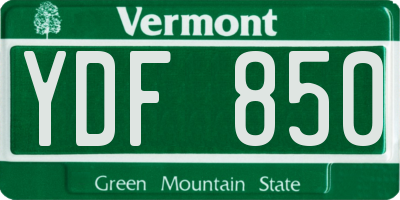 VT license plate YDF850