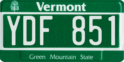 VT license plate YDF851