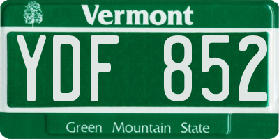 VT license plate YDF852