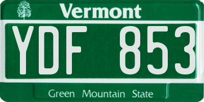 VT license plate YDF853