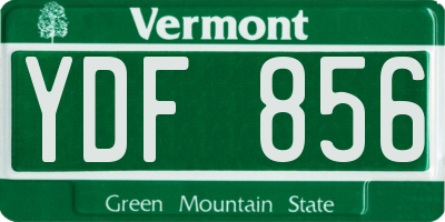 VT license plate YDF856