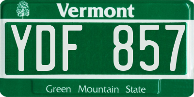 VT license plate YDF857