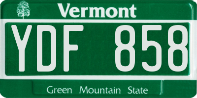 VT license plate YDF858