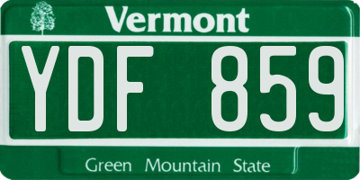 VT license plate YDF859