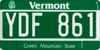 VT license plate YDF861