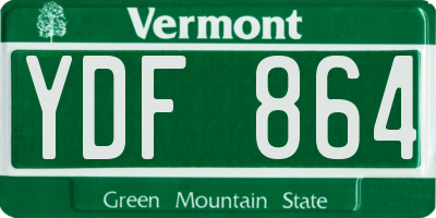 VT license plate YDF864