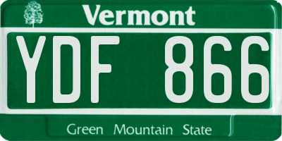 VT license plate YDF866