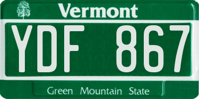 VT license plate YDF867