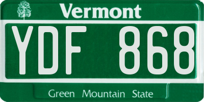 VT license plate YDF868