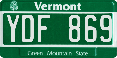 VT license plate YDF869