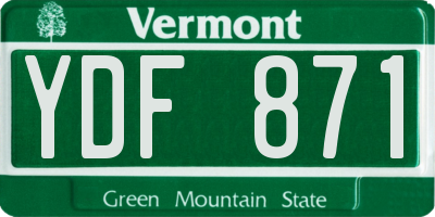 VT license plate YDF871