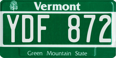 VT license plate YDF872