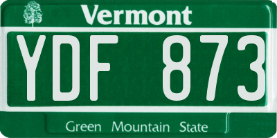 VT license plate YDF873