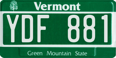 VT license plate YDF881