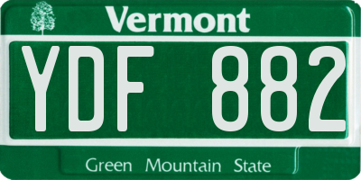 VT license plate YDF882