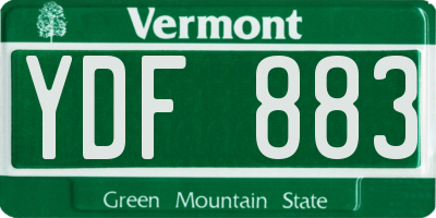 VT license plate YDF883