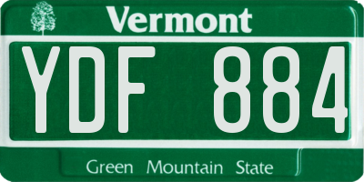 VT license plate YDF884