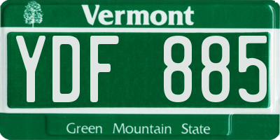 VT license plate YDF885