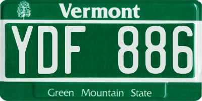 VT license plate YDF886