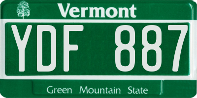 VT license plate YDF887