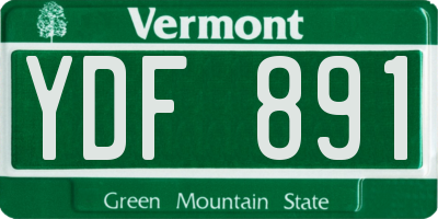 VT license plate YDF891