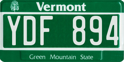 VT license plate YDF894