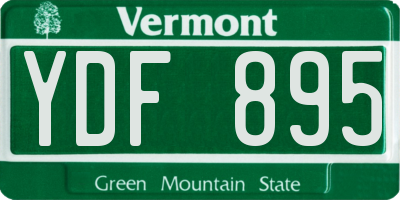 VT license plate YDF895