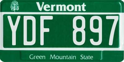 VT license plate YDF897