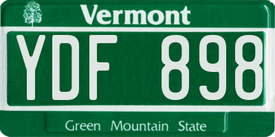 VT license plate YDF898