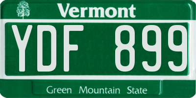 VT license plate YDF899