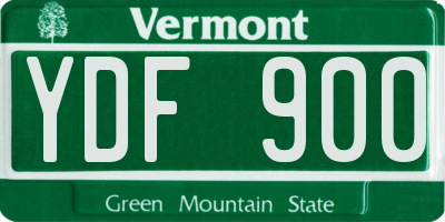 VT license plate YDF900