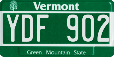 VT license plate YDF902