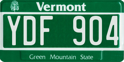 VT license plate YDF904
