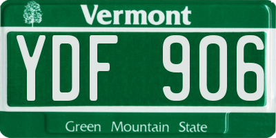 VT license plate YDF906
