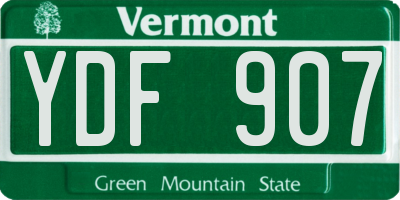 VT license plate YDF907
