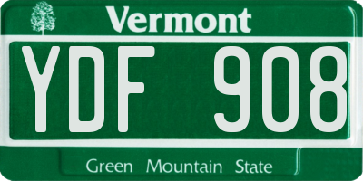 VT license plate YDF908