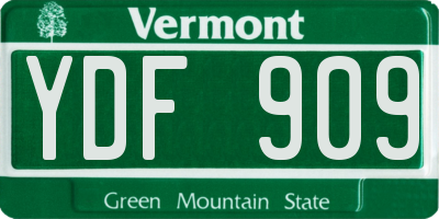 VT license plate YDF909