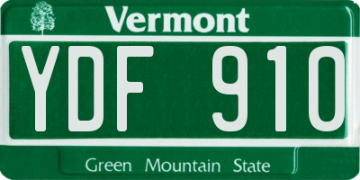 VT license plate YDF910