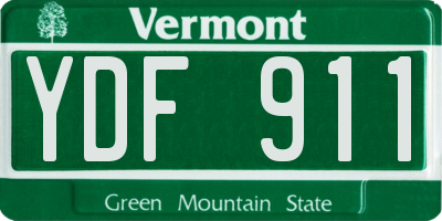 VT license plate YDF911