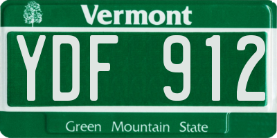 VT license plate YDF912
